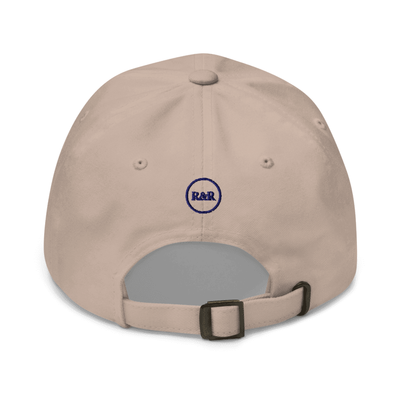 Grace Upon Grace Embroidered Hat in Stone, back with R&R mark
