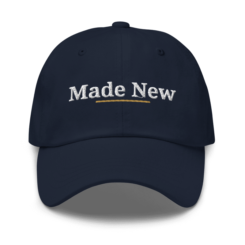 Made New Embroidered Hat in Navy, front