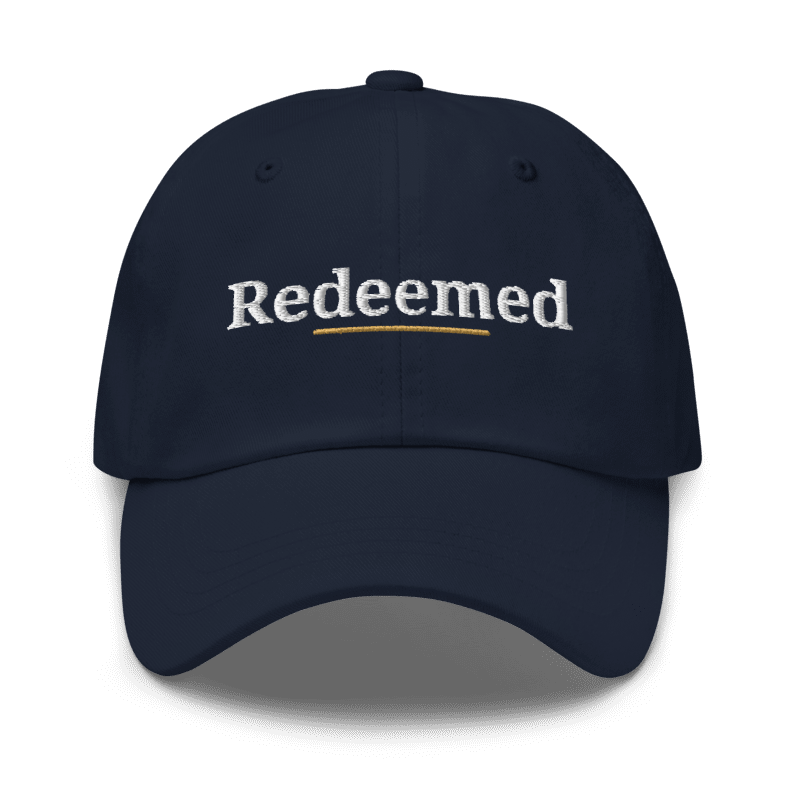 Redeemed Embroidered Hat in Navy, front