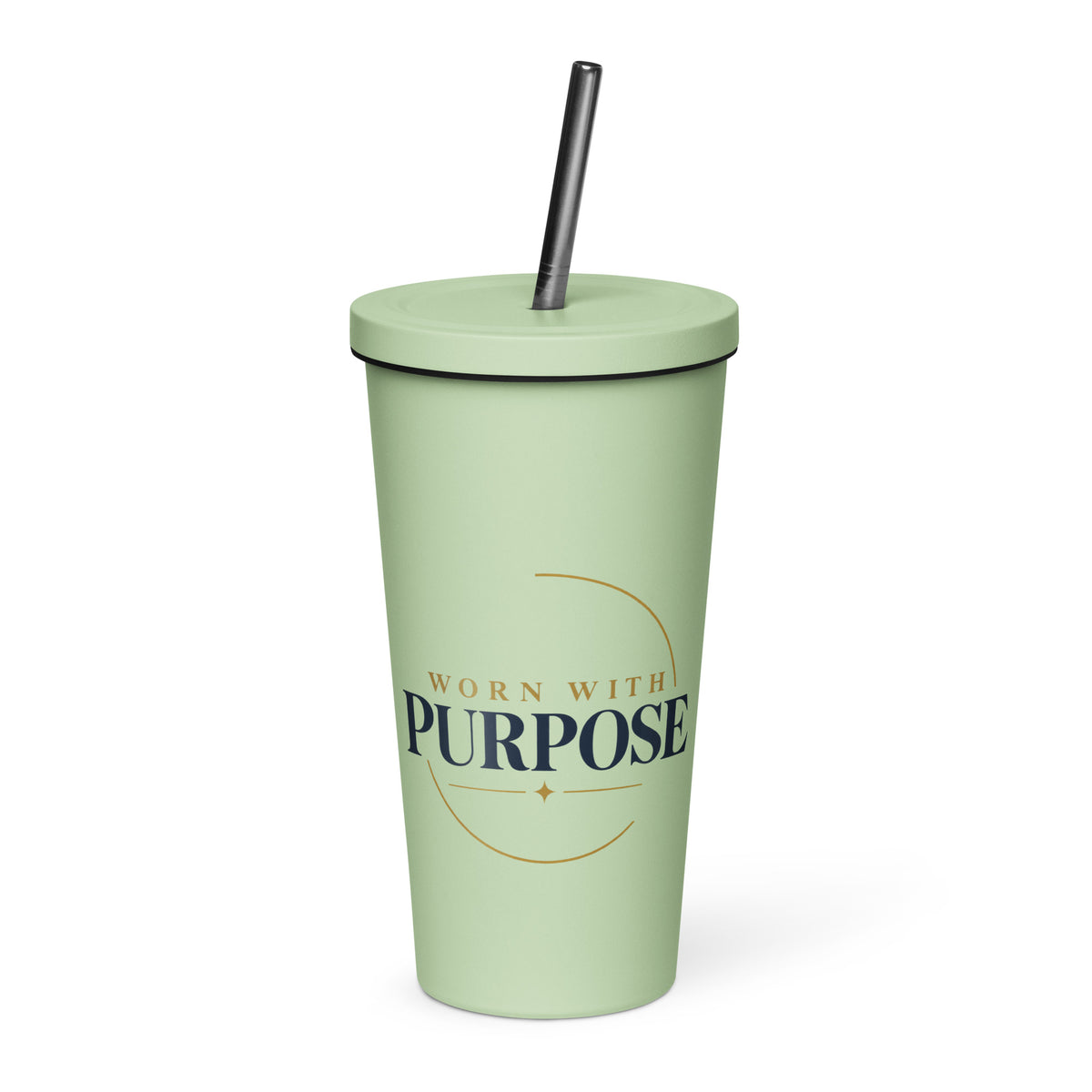 Purpose — Worn With Purpose Tumbler in Mint, 20 oz, Front