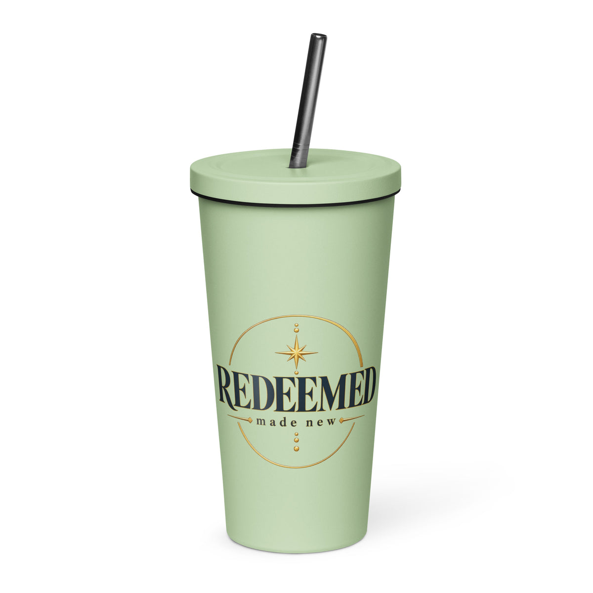 Redeemed — Made New Tumbler in Mint, 20 oz, Front