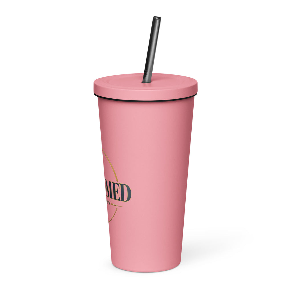 Redeemed — Made New Tumbler in Pink, 20 oz, Left