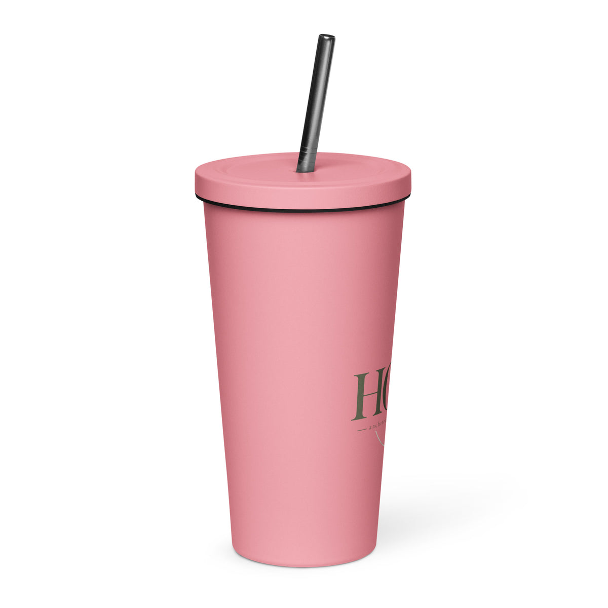 Hope — Anchored in His Promises Tumbler in Pink, 20 oz, Right