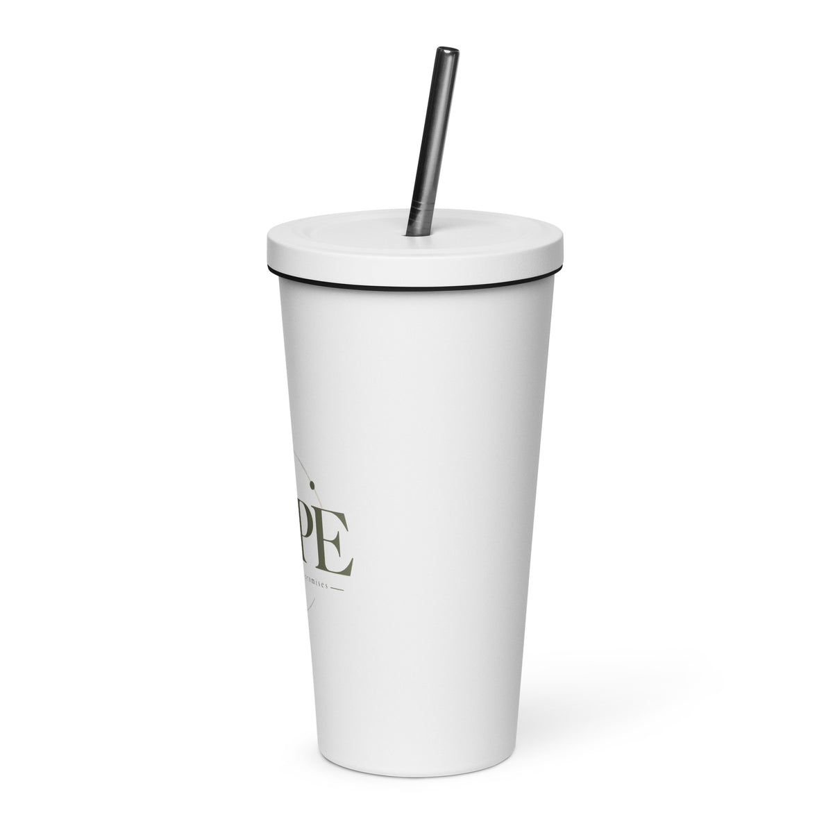 Hope — Anchored in His Promises Tumbler in White, 20 oz, Left