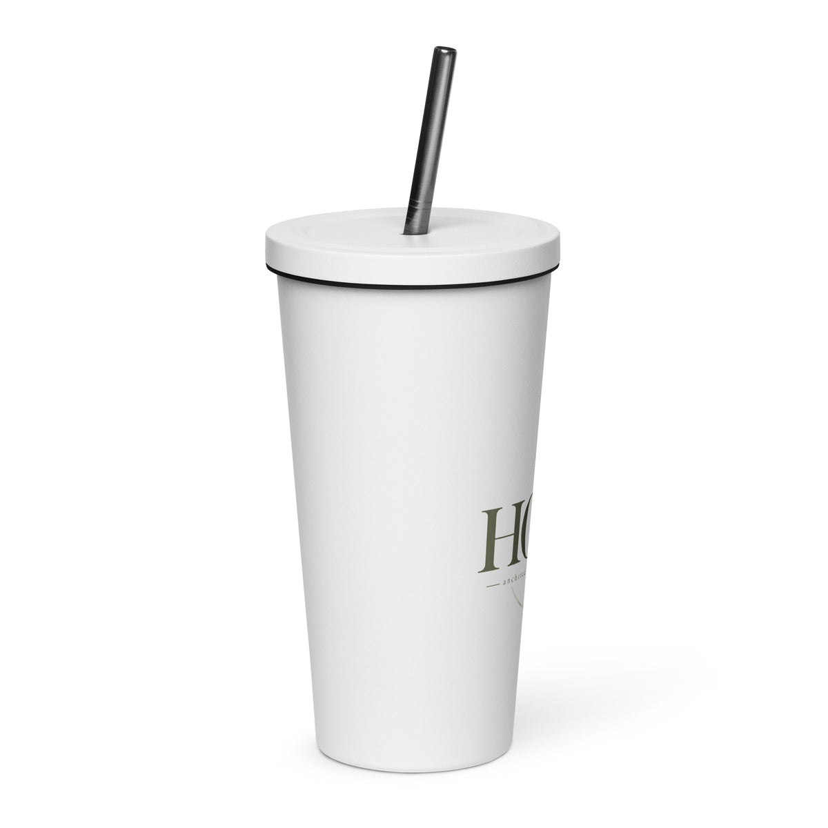 Hope — Anchored in His Promises Tumbler in White, 20 oz, Right