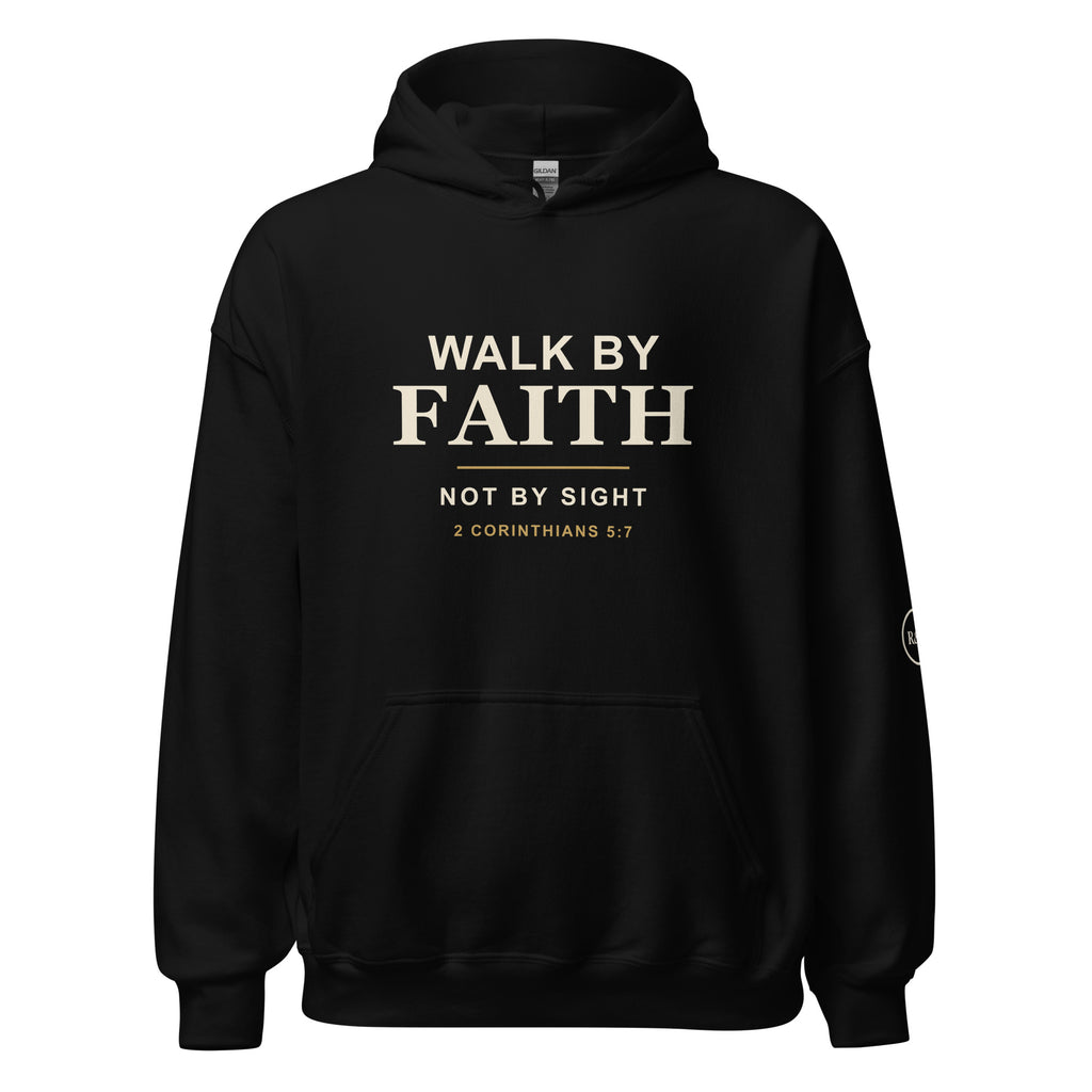Purpose — Walk by Faith Hoodie in Black, Front