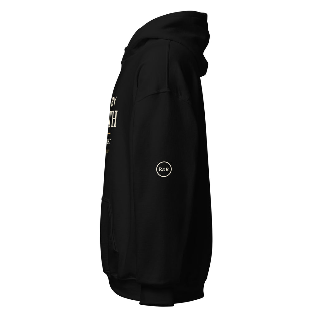 Purpose — Walk by Faith Hoodie in Black, Left