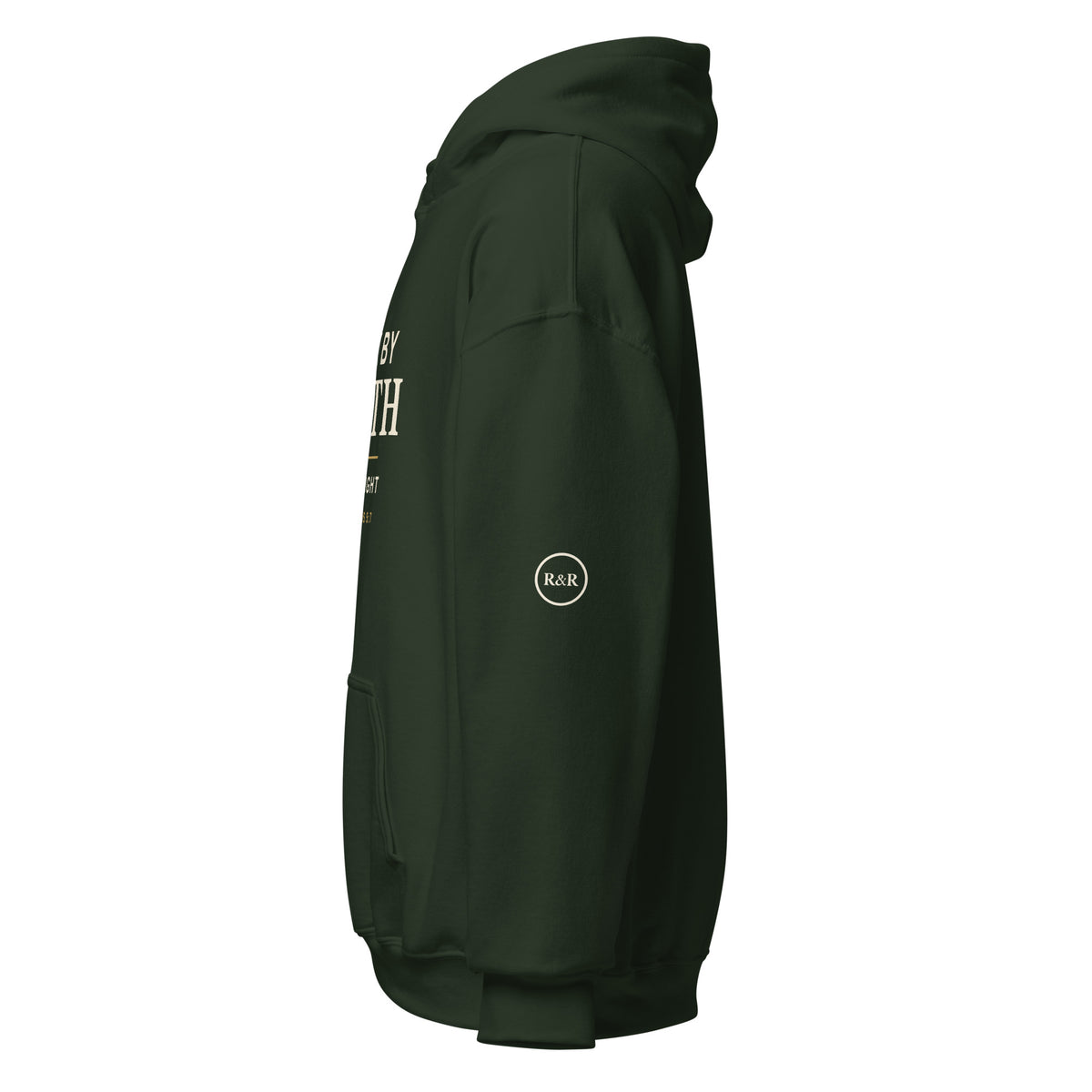 Purpose — Walk by Faith Hoodie in Forest Green, Left