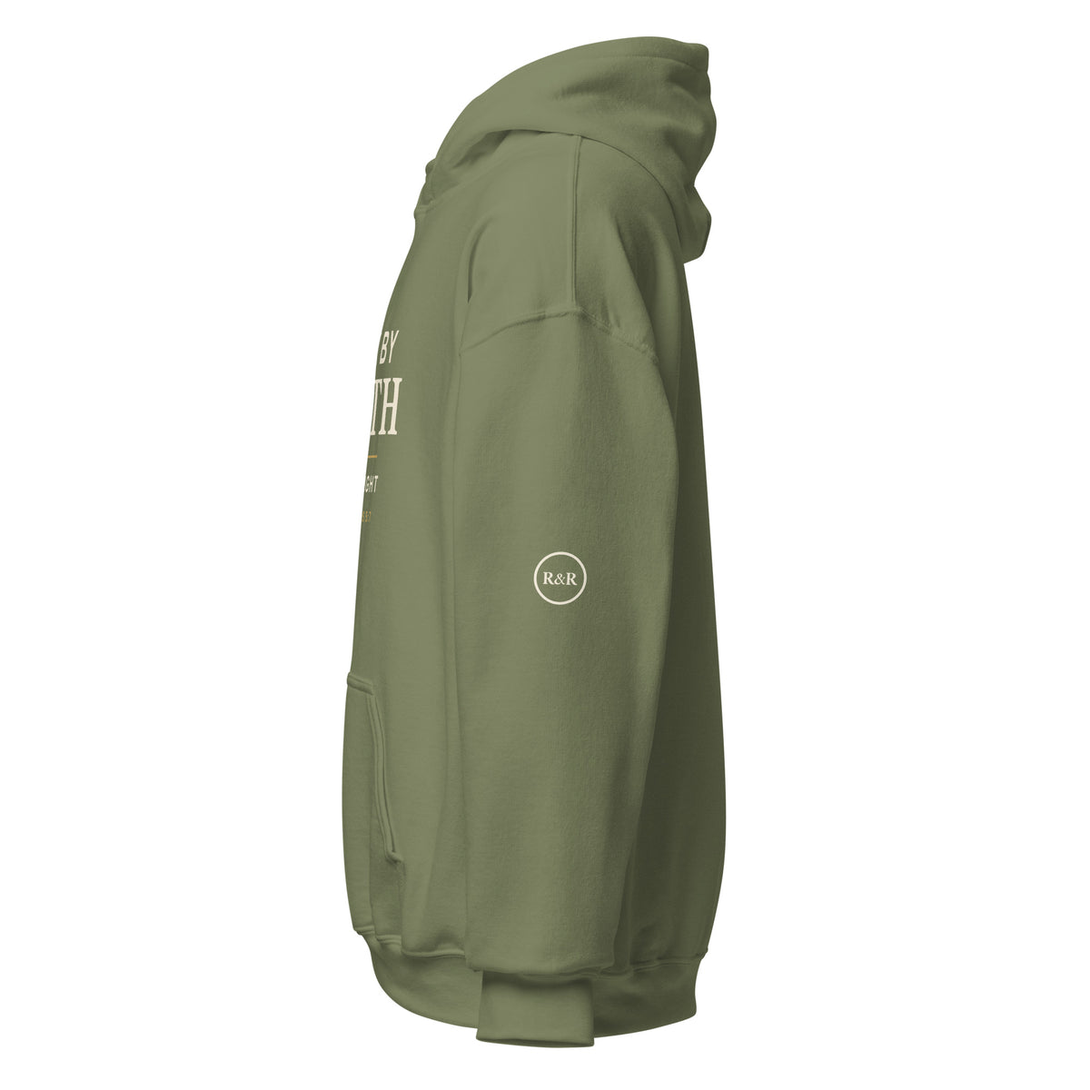Purpose — Walk by Faith Hoodie in Military Green, Left