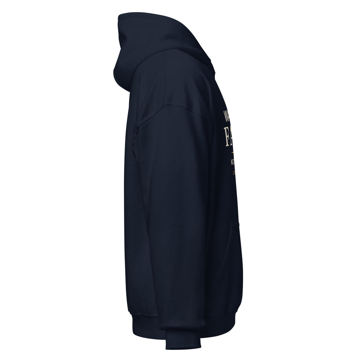 Purpose — Walk by Faith Hoodie in Navy, Right