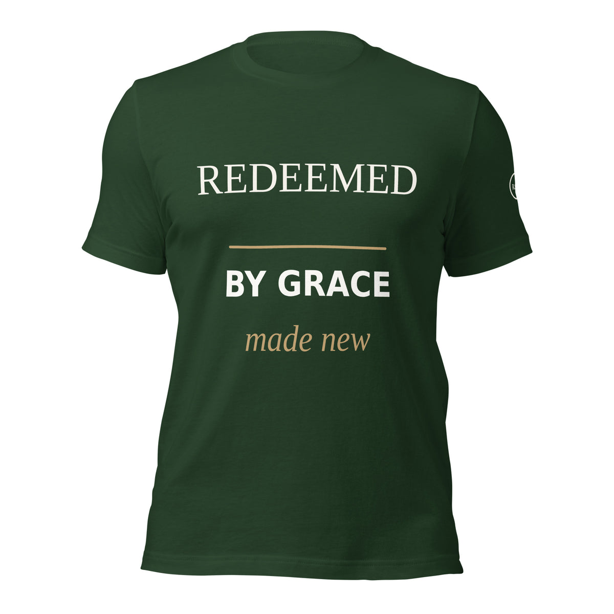 Redeemed — By Grace Tee in Forest, Front
