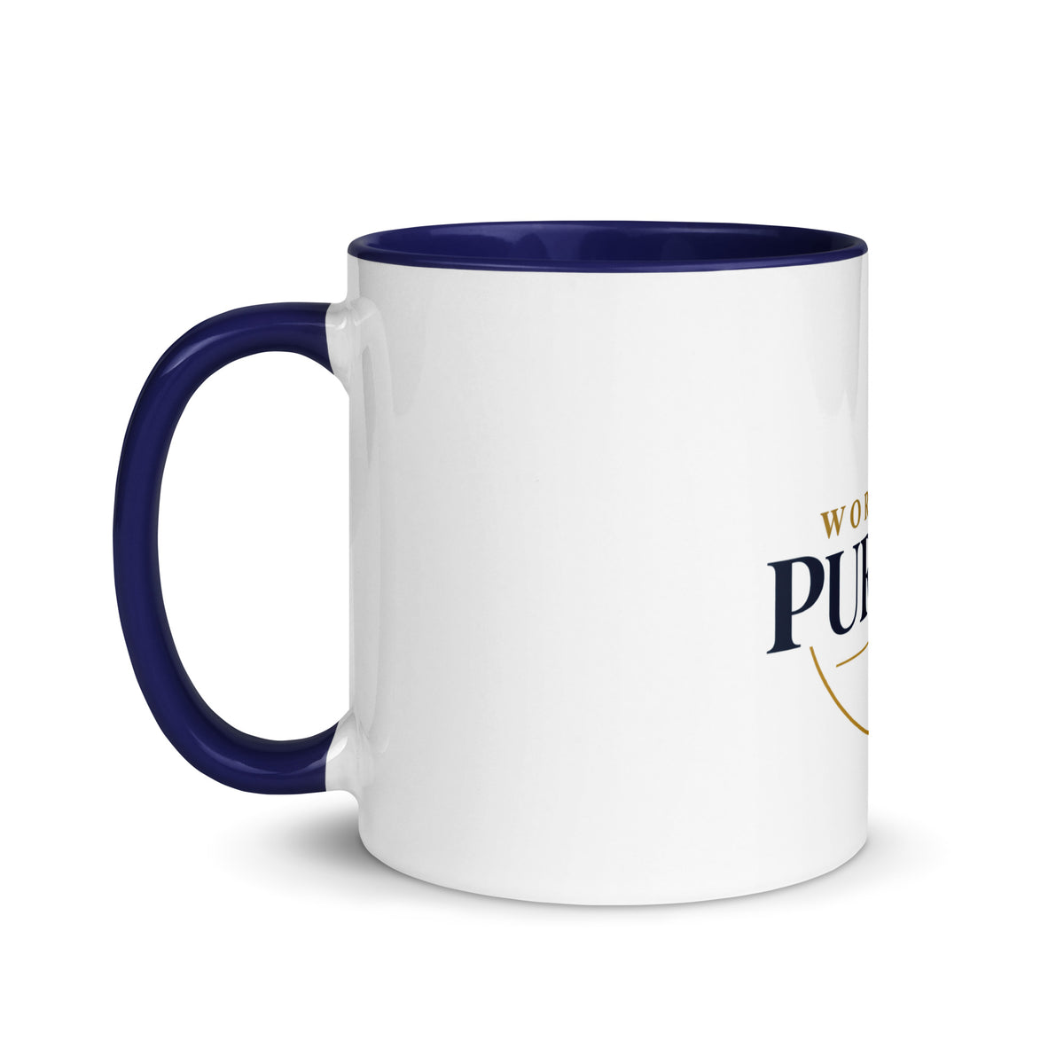 Purpose — Worn With Purpose Mug in Dark Blue, 11 oz, Left