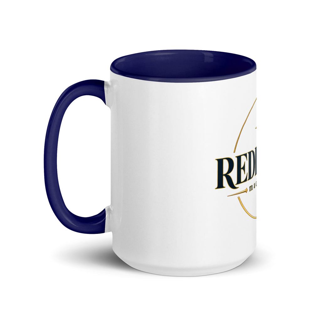 Redeemed — Made New Mug in Dark Blue, 15 oz, Left
