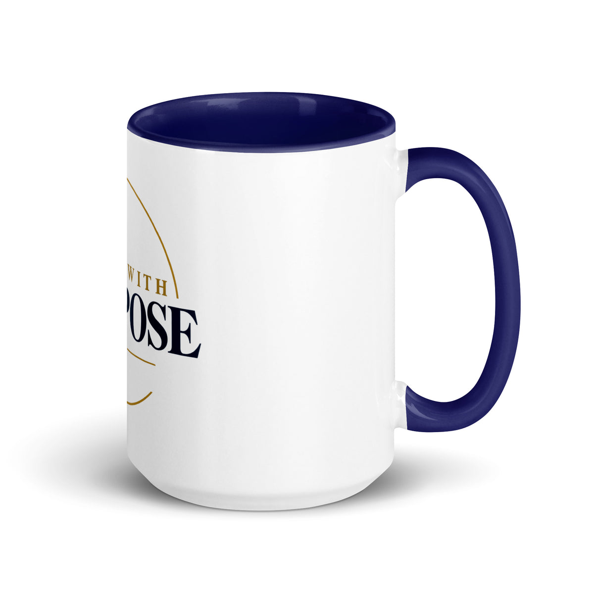 Purpose — Worn With Purpose Mug in Dark Blue, 15 oz, Right