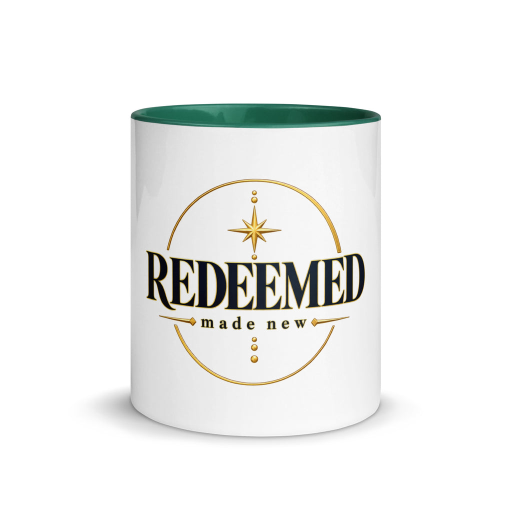 Redeemed — Made New Mug in Dark Green, 11 oz, Front