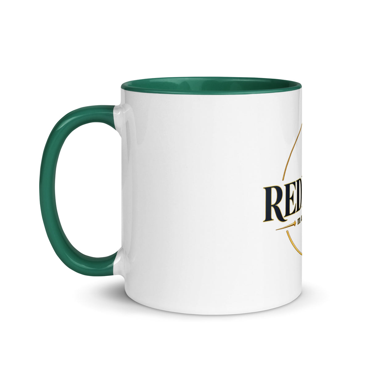 Redeemed — Made New Mug in Dark Green, 11 oz, Left