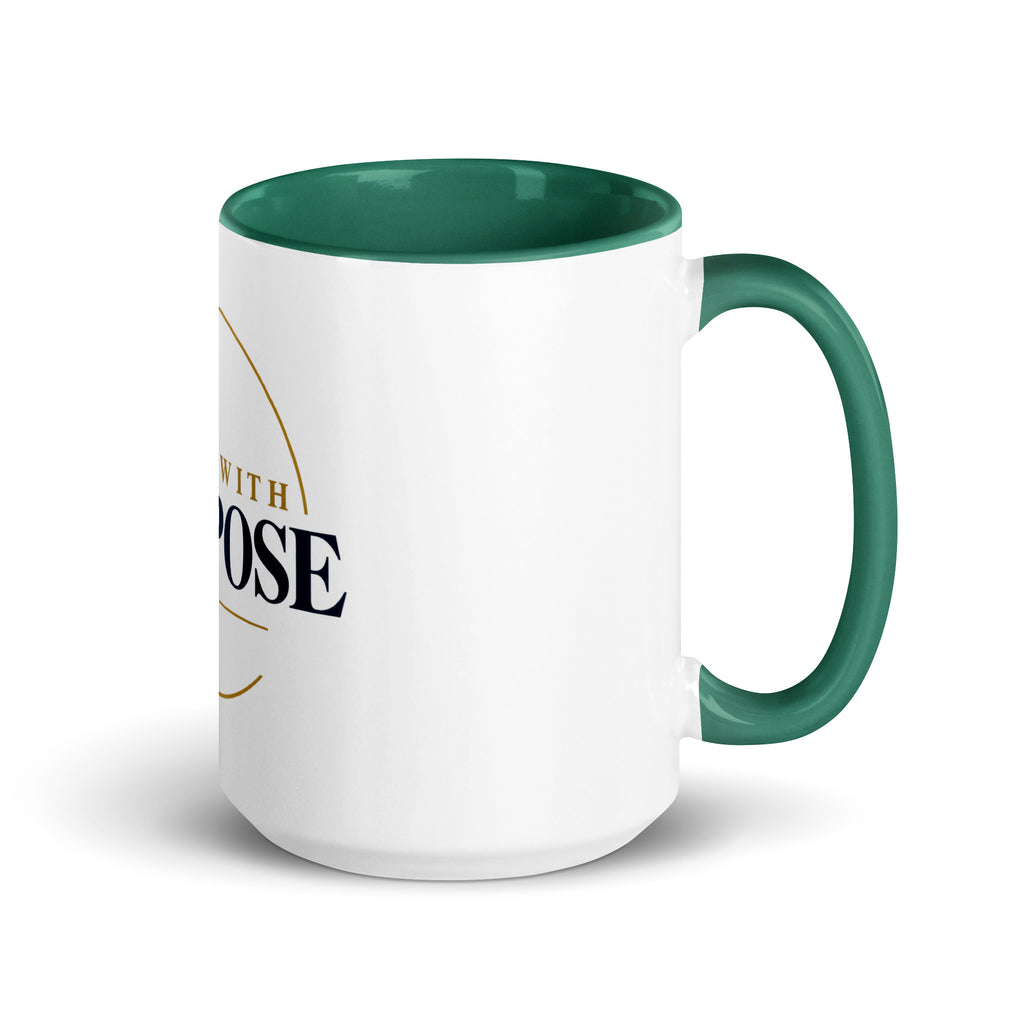 Purpose — Worn With Purpose Mug in Dark Green, 15 oz, Right
